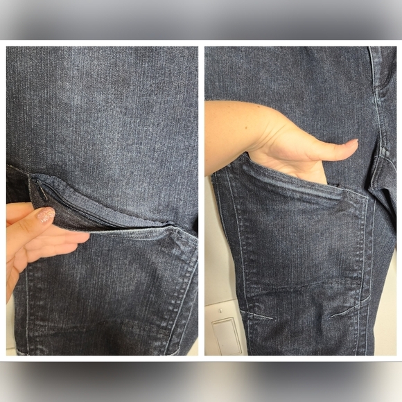 Duluth Trading Double Chapped work denim skinny leg darkwash Jeans. Size 12. - Picture 2 of 16